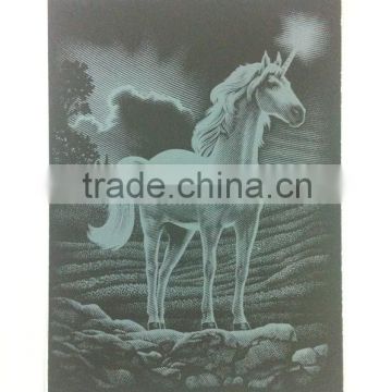 Cute Horse Print inkjet Engraving card/Scratch art foil paper/foil card/Scratch foil paper engraving art quilling art paper