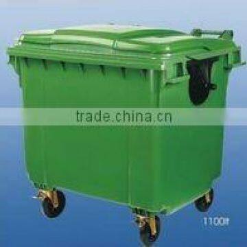 Waste bin/1100L waste container with 4 wheels