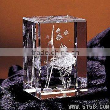 crystal crafts 3D inner laser picture or engraving cube