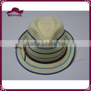 100% paper fedora hat straw stripe hat