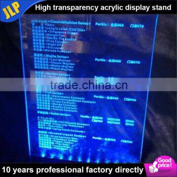 LED light acrylic table stand menu holder