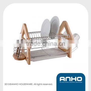 2 -tier House-shape Wooden Dish Rack