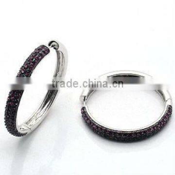 Fashion Amethyst Crystal Hoop Earring