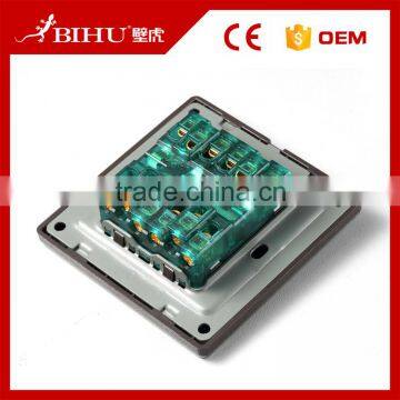 Durable in Use BIHU Brown or Silver Color 4 Gang 2 Way Modern Light Switch photo-6