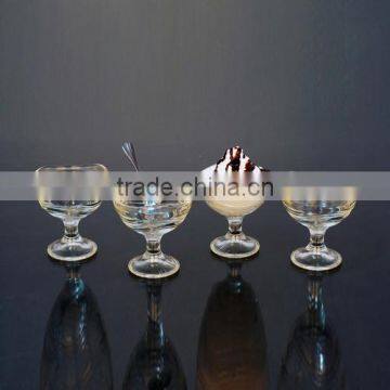 Clear Crystal Glass Ice Cream Bowl Set