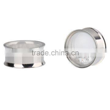 Ipink 6 Pairs Stainless Steel Movable Round Crystal Screw Ear Plugs Flesh Tunnels Stretcher Kit Gauges in Viaous Gauges Size photo-4