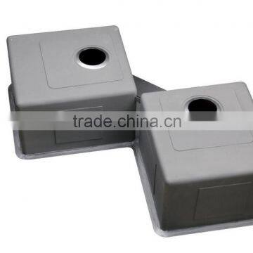 Stainless Steel 304 Double Bowl Kitchen Sink Corner Sink Above Counter photo-4