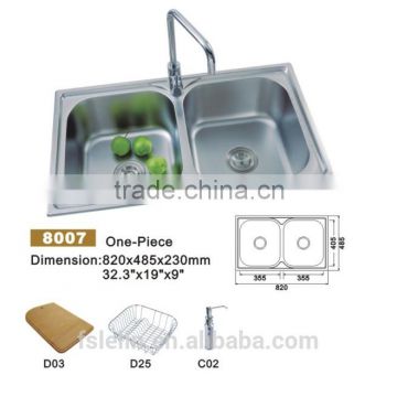 2014 LELIN new arrival double bowls stainless steel kichen sinks LL-8007