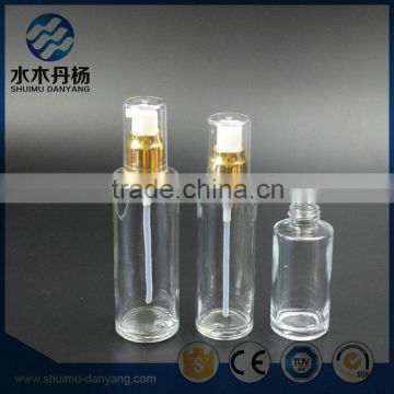 80ml glass cosmetic bottle lotion glass bottle with pump sprayer