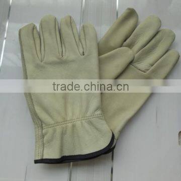 high quality cow split double palm leather working gloves