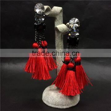 Fashion Tassel Stud Earrings For Women Luxury Crystal Jewelry New Design photo-4