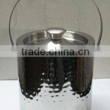 Double Wall Stainless Steel Hammered Ice Bucket