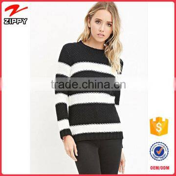 Fashion clothing striped chunky sweater custom women sweater 2015