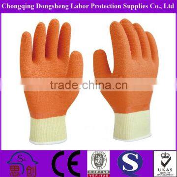 Anti-Acid Comfortable Orange Latex Saftey knitted glove knitting machine work glove