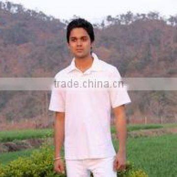 Collar T shirt in organic or non-organic cotton or 100% bamboo