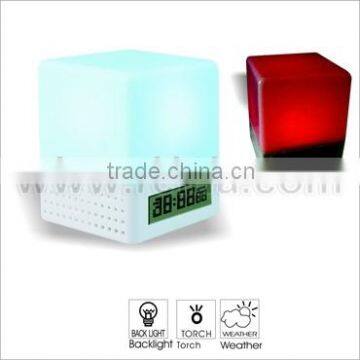 lcd desk clock with led light