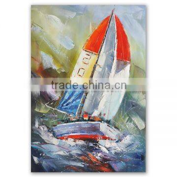 ROYIART Stock boat oil painting on canvas very good price #0036