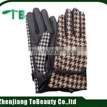 checked custom women leather gloves