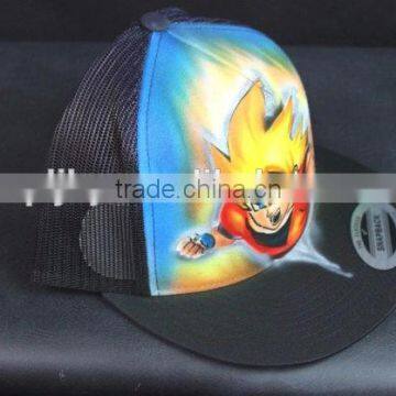 wholesale hawaiian custom printed flat brim cap