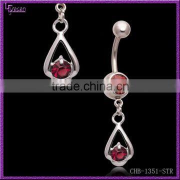 Fashionable 14 Gauge Surgical Steel Gem Paved Body Jewelry Vibrating Navel Rings