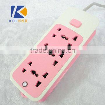 6 Way Candy Color Multi Universal Electrical Power Extension Socket