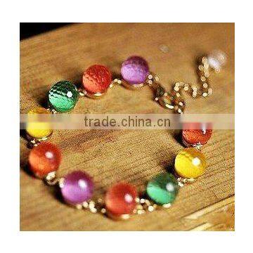 Multicolored crystal beads bracelet,Handmade ladies bracelet,Fashion jewelry 2013