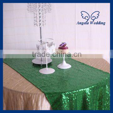 RU009T Angela Wedding New tiny green sequins table runner