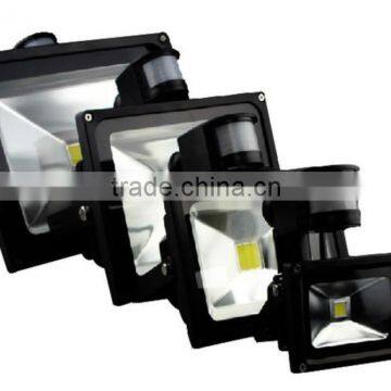 Promotion PIR Motion Sensor LED Flood light Advertising lamp 10W 20W 30W 50W LED Floodlight detective Sensor lamp