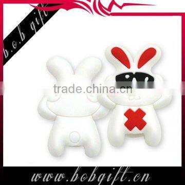 cute rabbit soft PVC pencil topper/ 2" soft pencil toppers