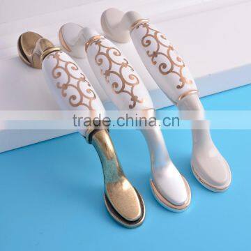 Export Europe Oriental classical fancy zamak ceramic furniture cabinet kitchen pull handles Home decorative classical knob