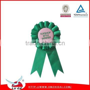 2015 Direct factory Customized high quality award ribbon rosette