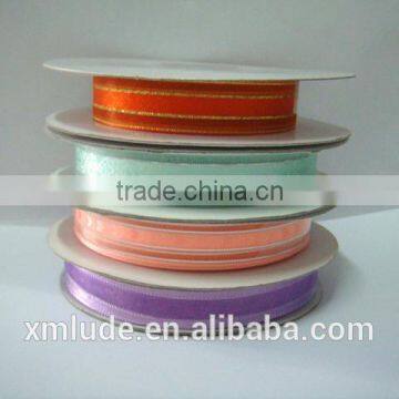 Green Purple Pink Organza Ribbon photo-5