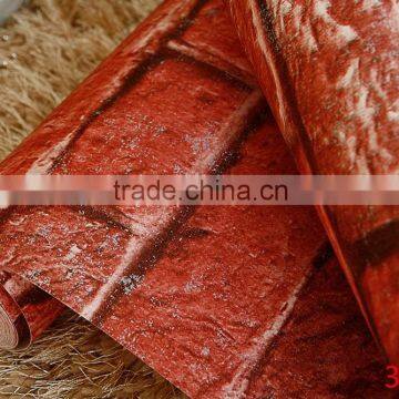 3d Red brick design wall paper wall coverings contemporary wallpaper