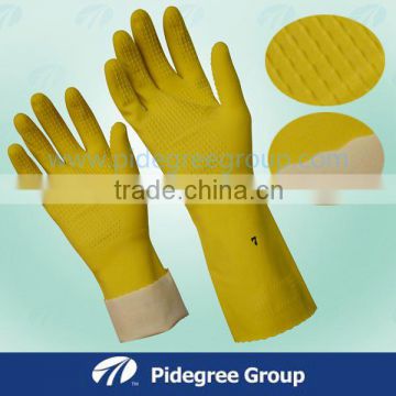 12" Flocklined Household Rubber Gloves / Rubber Household Gloves