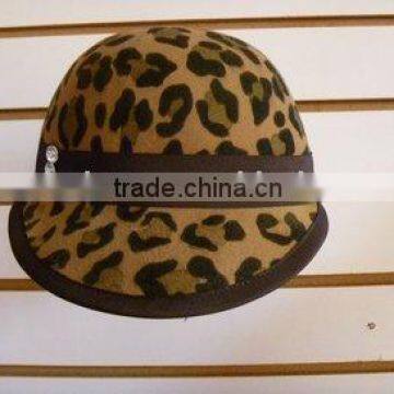 fashion 100% wool felt leopard cap