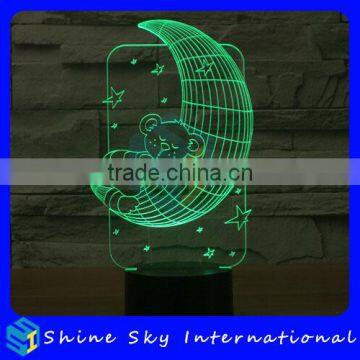 High Quality Multicolors Light 3D Sculpture Touch Control 3D Night Light