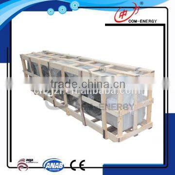 Evaporative air condenser, heavy duty air compressor