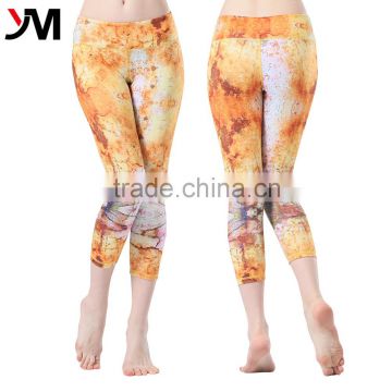 2016 cheap wholesale women yoga capri pants heat transfer printing women sublimation yoga pants