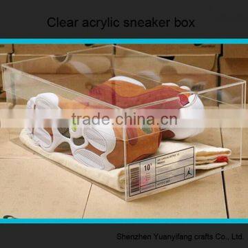 Hot selling 370*280*220mm custom clear acrylic sneaker box with logo wholesale