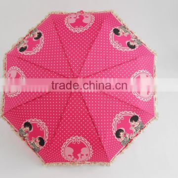 high quality fashion design carton printing umbrella for lady