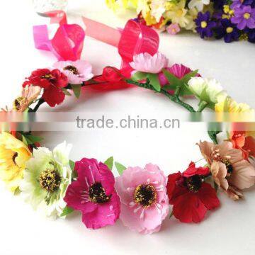 Colorful Flower Head Garland Small Cute Flower 100% Handmade Hawaii Head Wreath