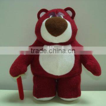 Custom-Made Cute Red Cartoon Stuffed Plush Animal Bear Toy