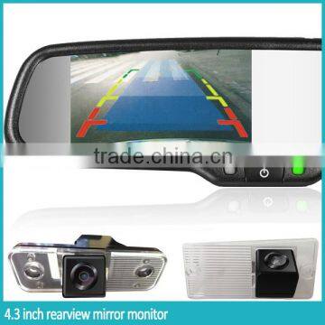4.3 inch parking sensor mirror monitor with LCD display and genuine bracket