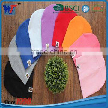 95% cotton 5% spandex knitted fabric beanie with custom label