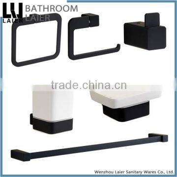 Elegant Novel Design ZInc Alloy And Ceramic Soft Feeling Wall-Mounted Bathroom Accessories 6pcs Set