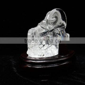 Hand Made Clear Quartz Crystal Buddha Sculpture Good for Home Decoration or Collection photo-6