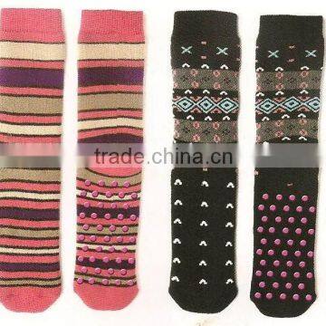 ladies fancy foot plastic terry socks