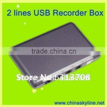 2 line USB for pbx 2-line telephone call recorder