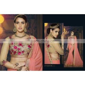 Tenuous Baby Pink Fancy Chiffon Designer Saree/buy online designer sarees