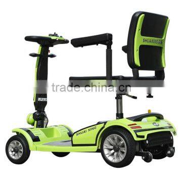 Electric Scooter 180W 4 Wheel Adult Mobility Scooter for Adults, Dual Pedal Scoota